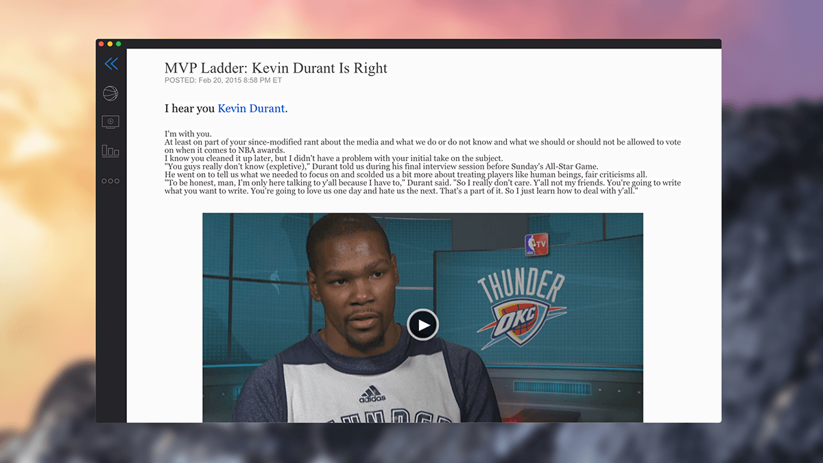 NBA game time mac Softver concept