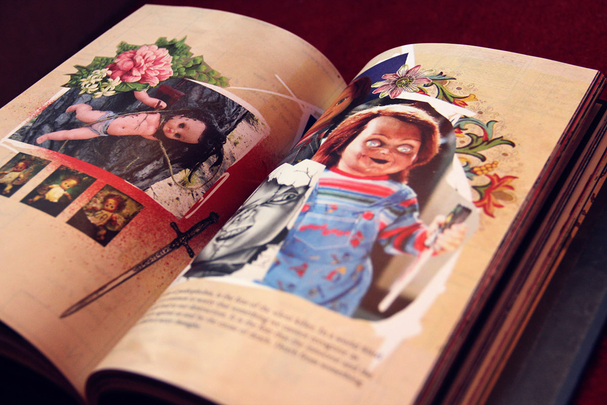 fear phobia graphic novel visual narrative vintage collage Retro Flowers clown