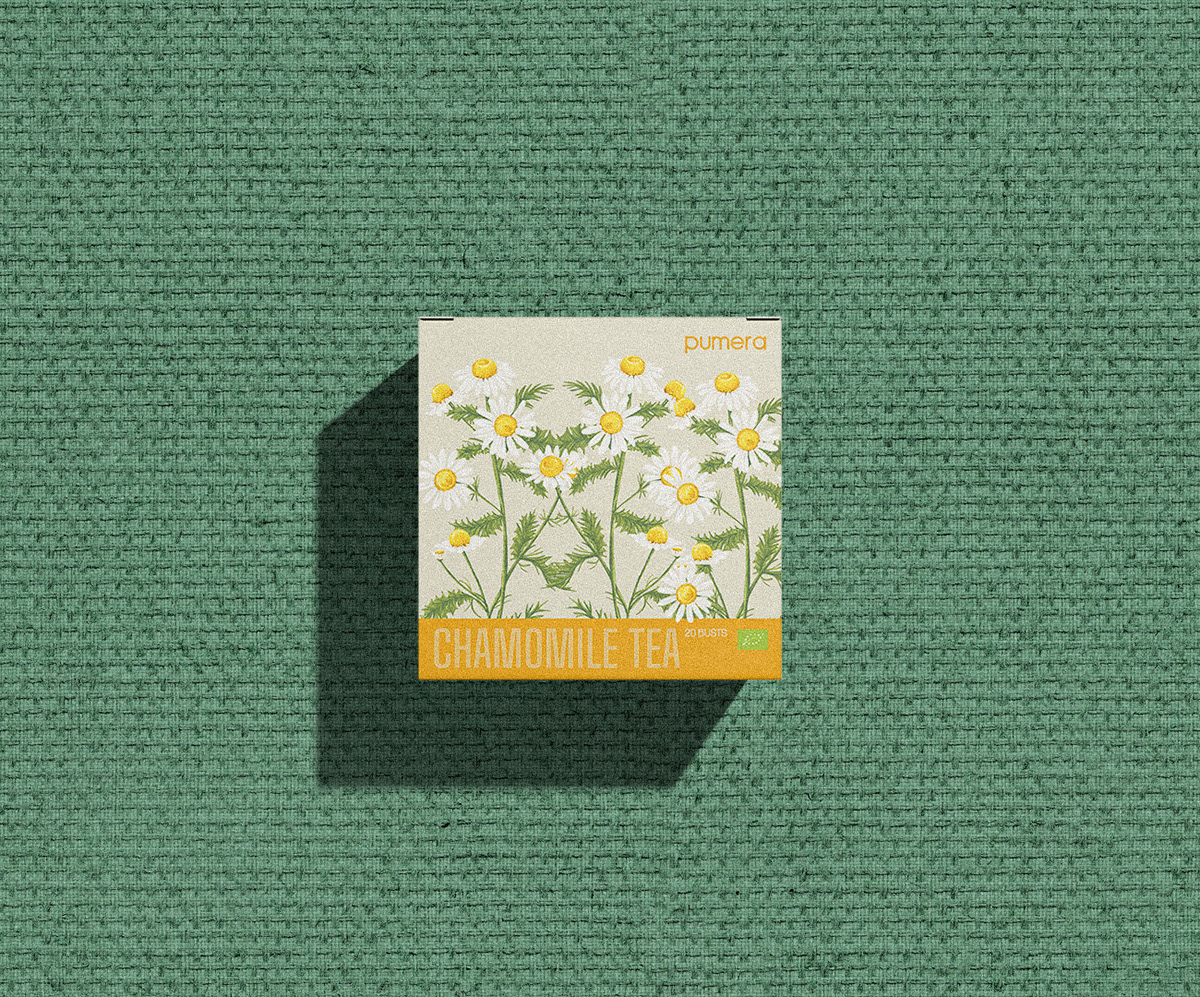 ILLUSTRATION  Packaging packaging design package design Graphic Designer lemon chamomile mint teapackaging