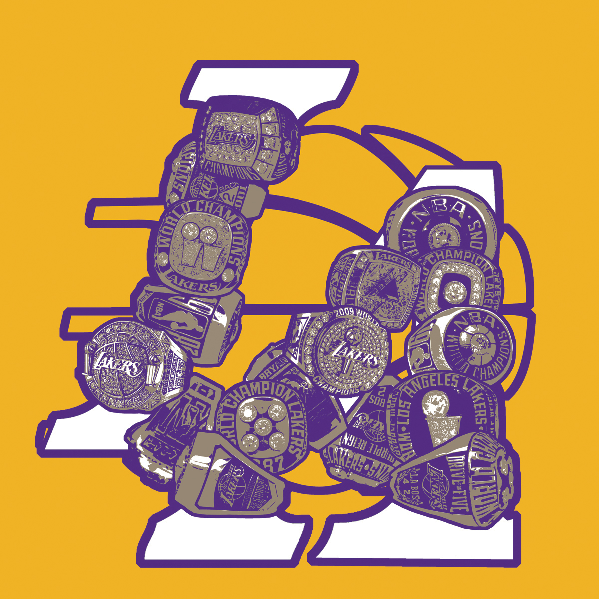 graphic design art Lakers basketball digital sports ILLUSTRATION 