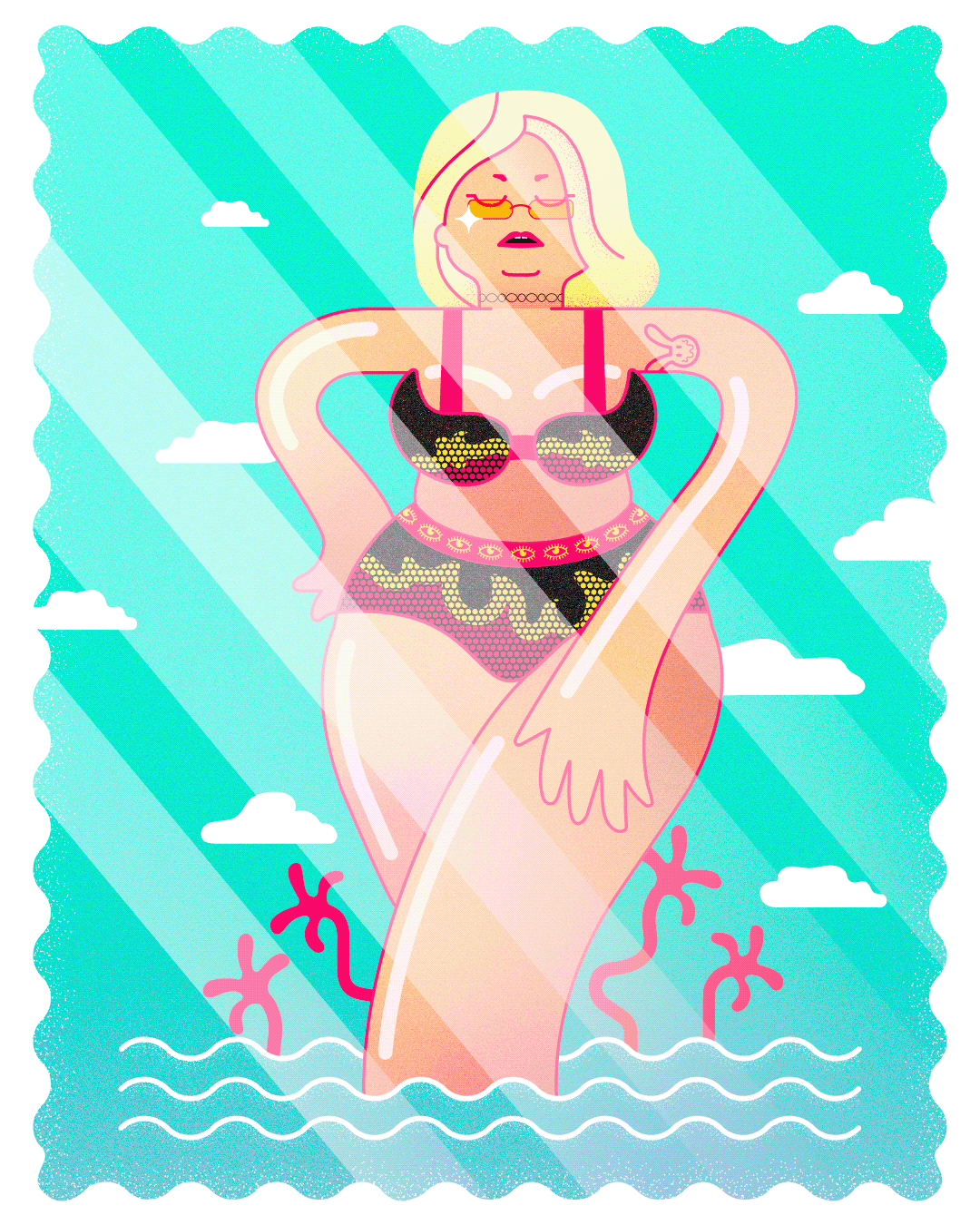 animation  beach bikini girl ILLUSTRATION  motion SKY summer Tropical vector