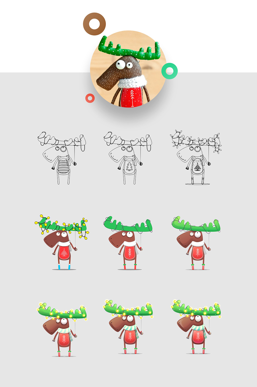 Christmas deer ILLUSTRATION  cartoon funny animation  promo marlitoys poster art