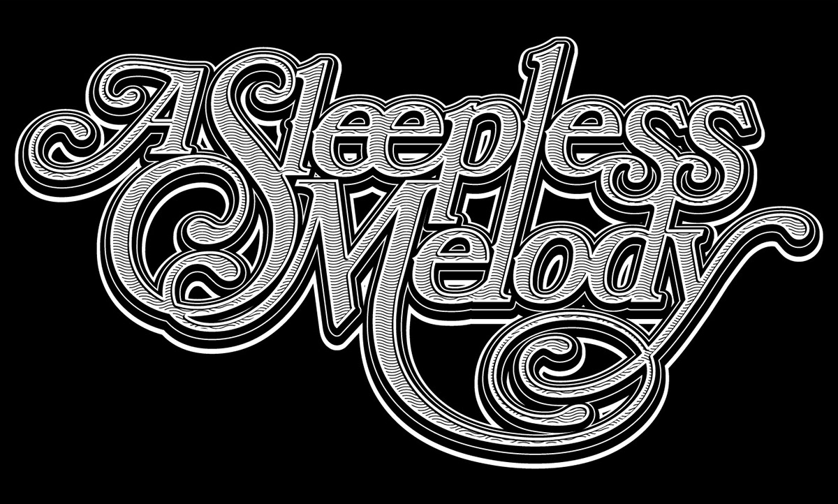 hand made Script caligraphy brush digital font Retro band logo Logo Design Clothing ligature