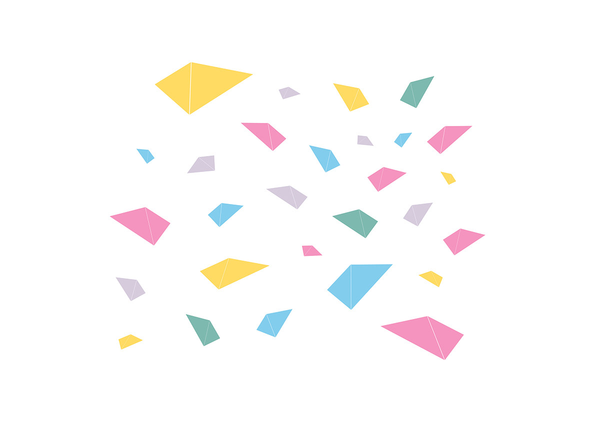 minimalistic origami  pastel