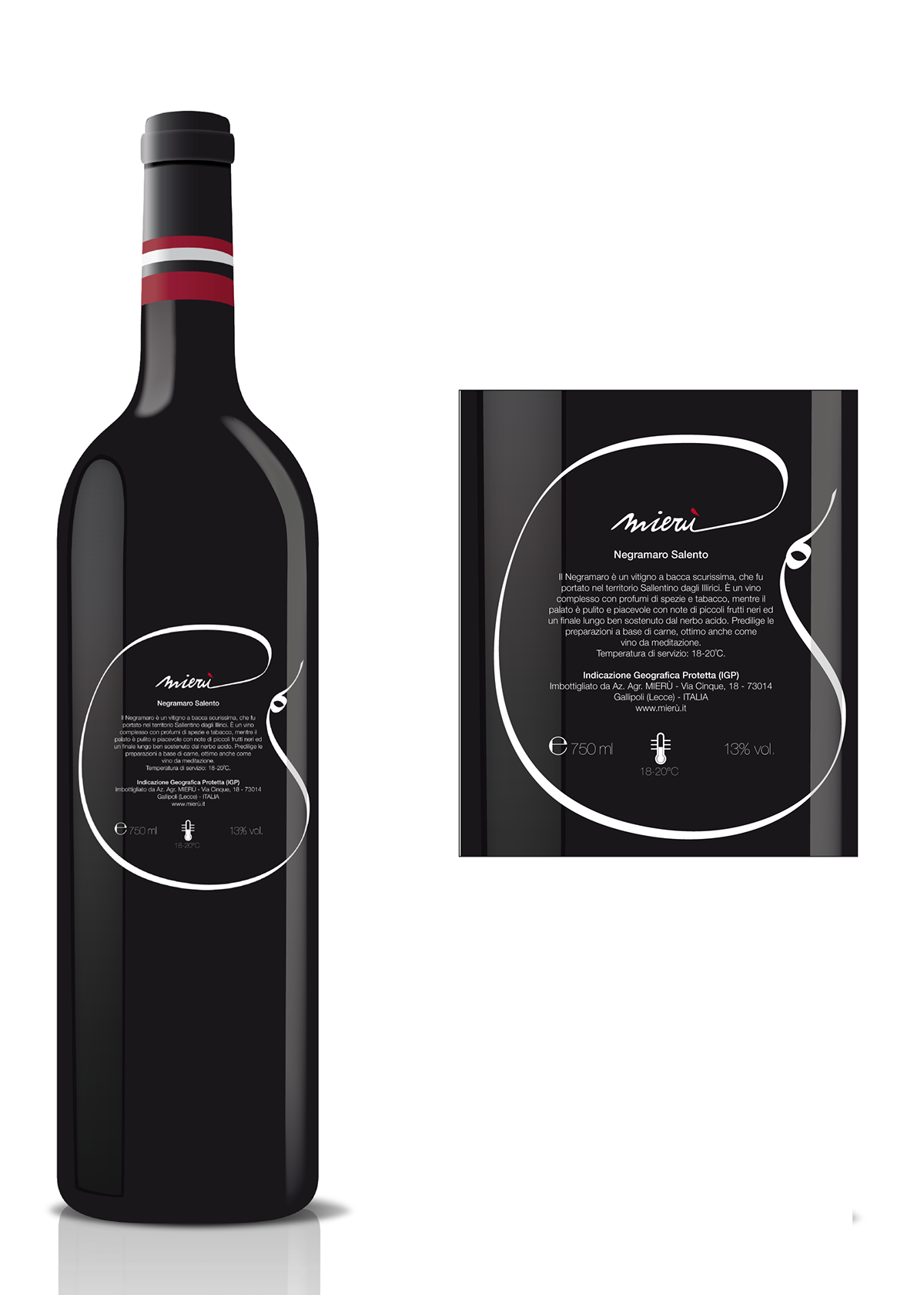 wine Negramaro salento Bottle of wine  label  vineyard