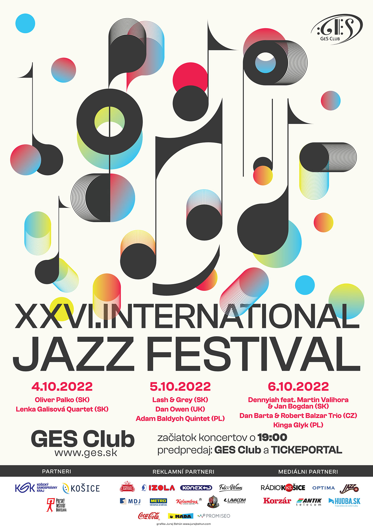 behun color festival jazz jazzposter kosice music note paper poster
