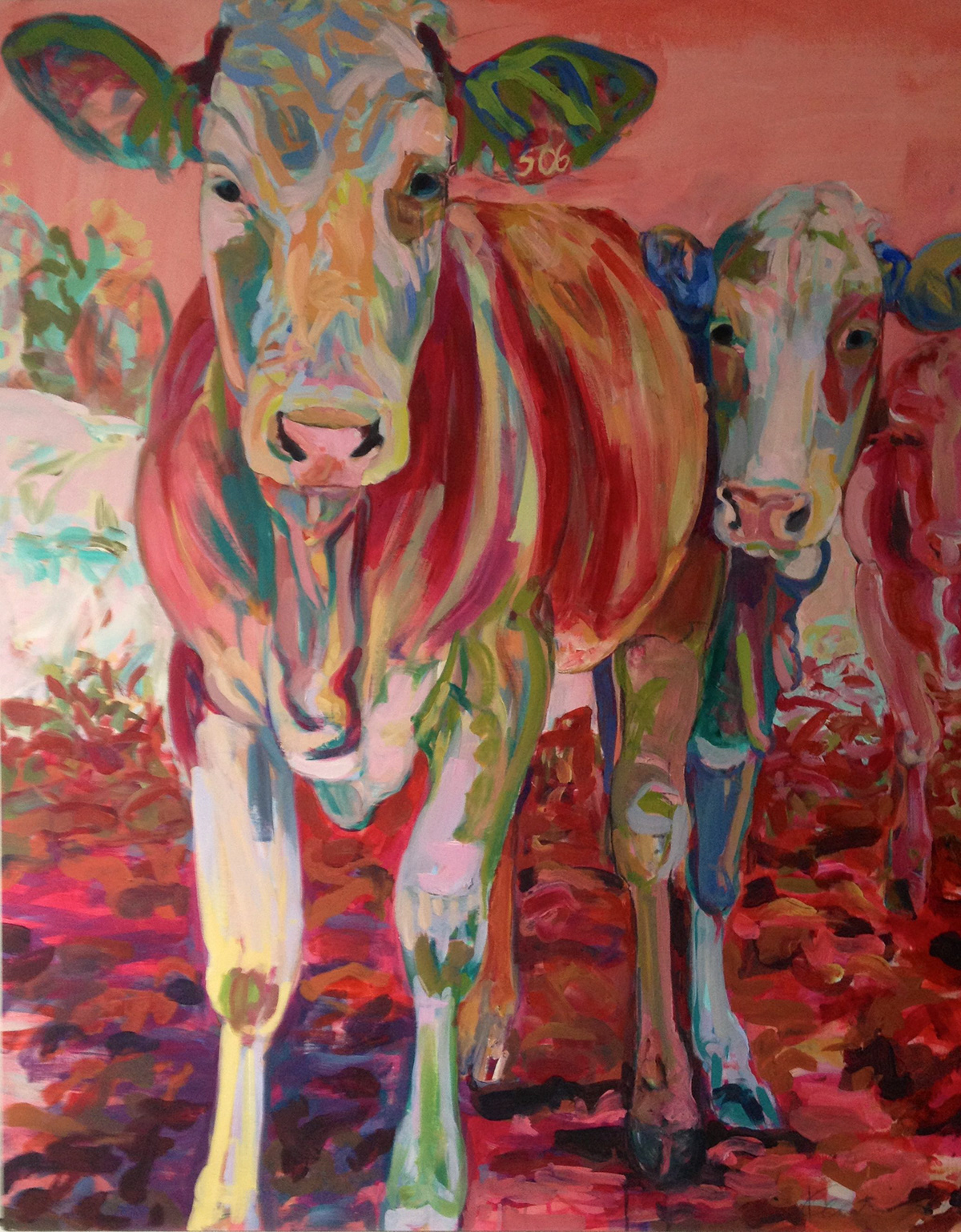 cows acrylic Paintings