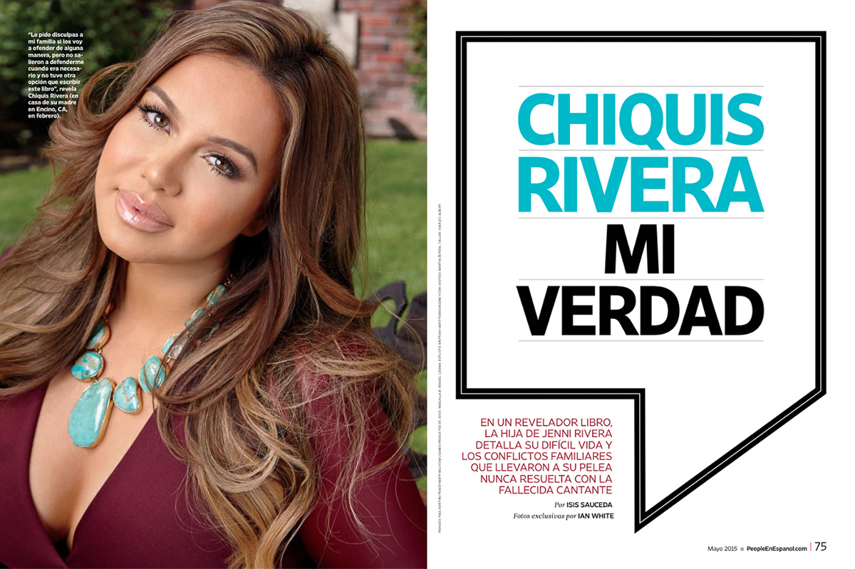 chiquis Rivera People en Español ian white portraits magazine editorial at home cover Latin jenni rivera daughter