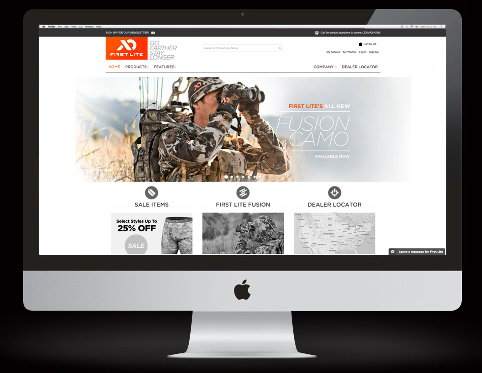 First Lite Hunting camoflague Website iconography