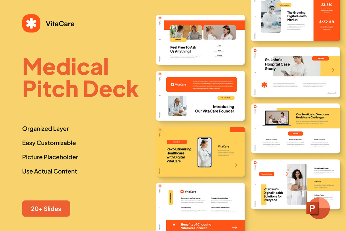 medical presentation medicine template business modern design Health pitck deck Powerpoint