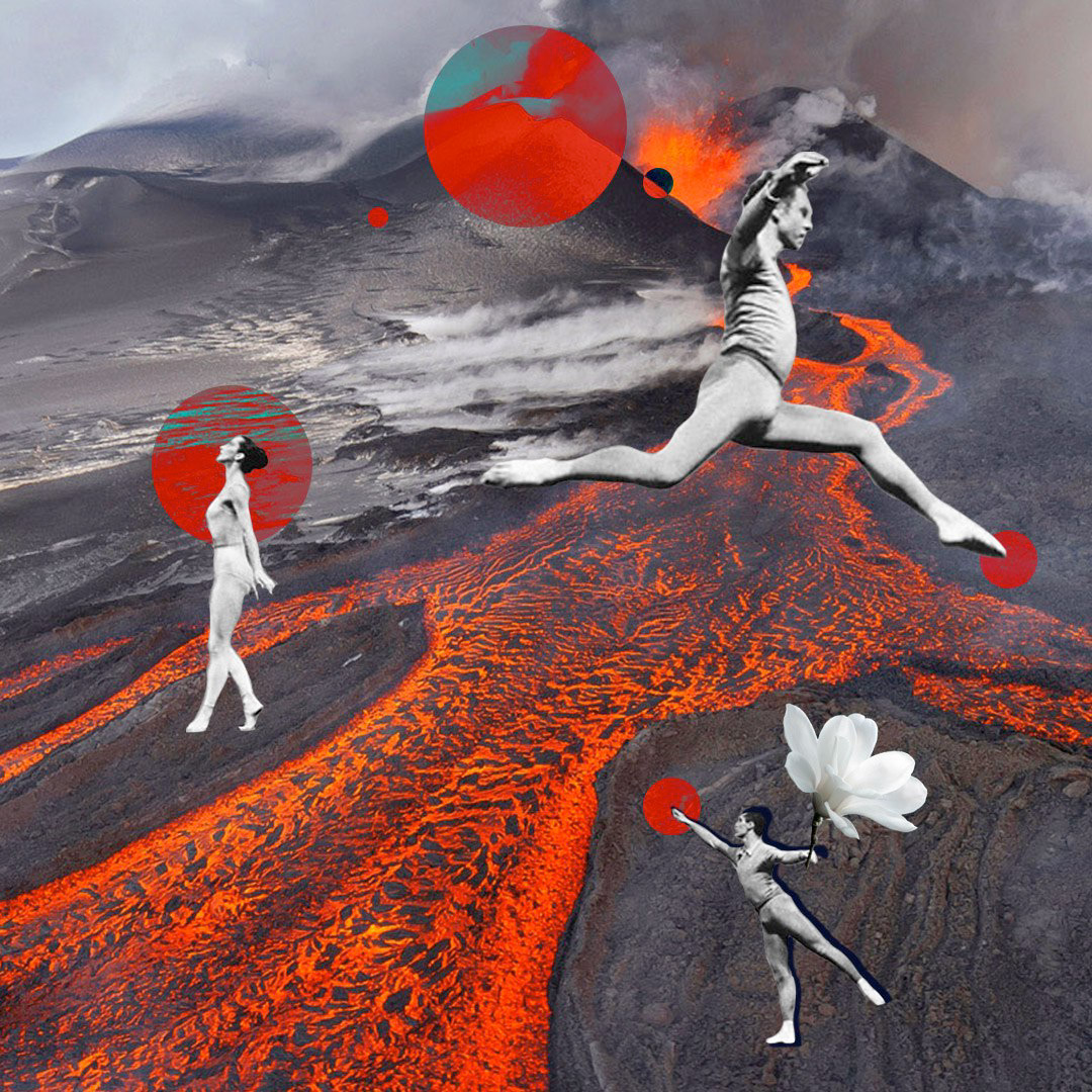 lava art mountain flower dancer collage digitalcollage
