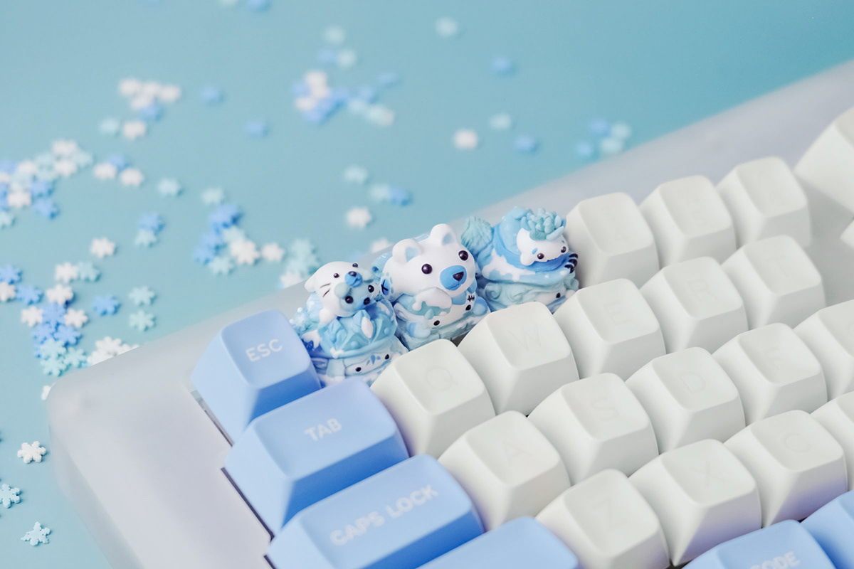artisan Character Computer hancrafted keycaps magnet mechanical keyboard  Prinecess product design  winter