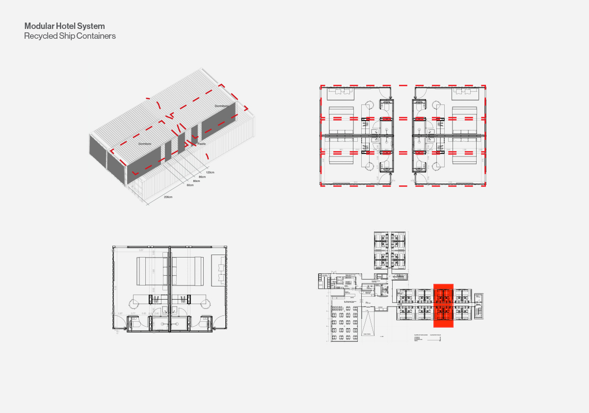 hotel modular container geometric system