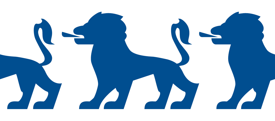 corporate design logo heraldic emblem bb wappen White blue red Initiale lion star leipzig sachsen