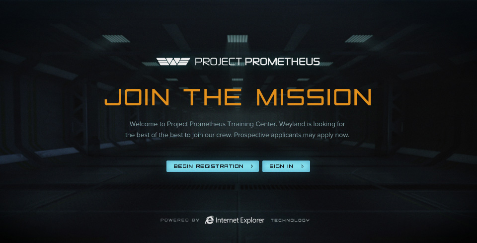 Prometheus ignition alien training center G-force 3D html5 Project Prometheus Agility gyro test live-action ux design development
