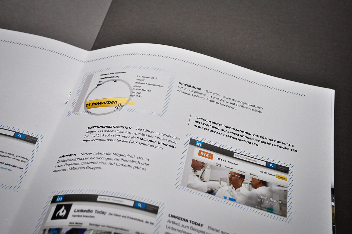 brochure Linkedin germany leaflet folder blue map manual Booklet Recruiting b2b b2c