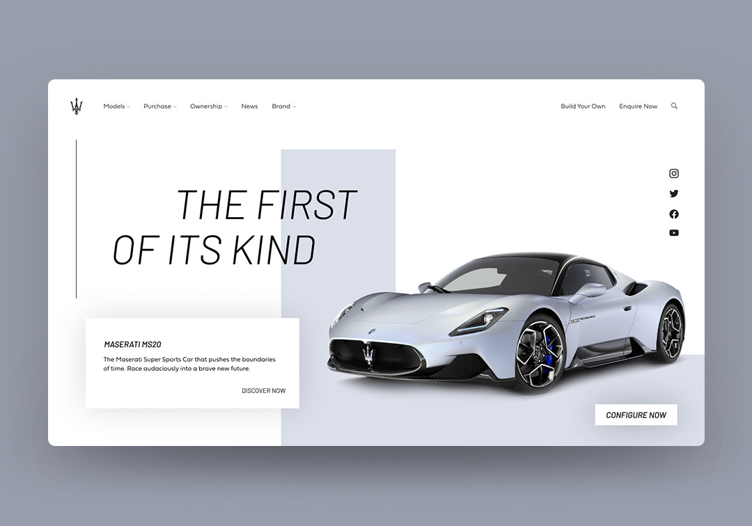 Adobe XD Cars landing page UI ui design Web Design  Website Website Design