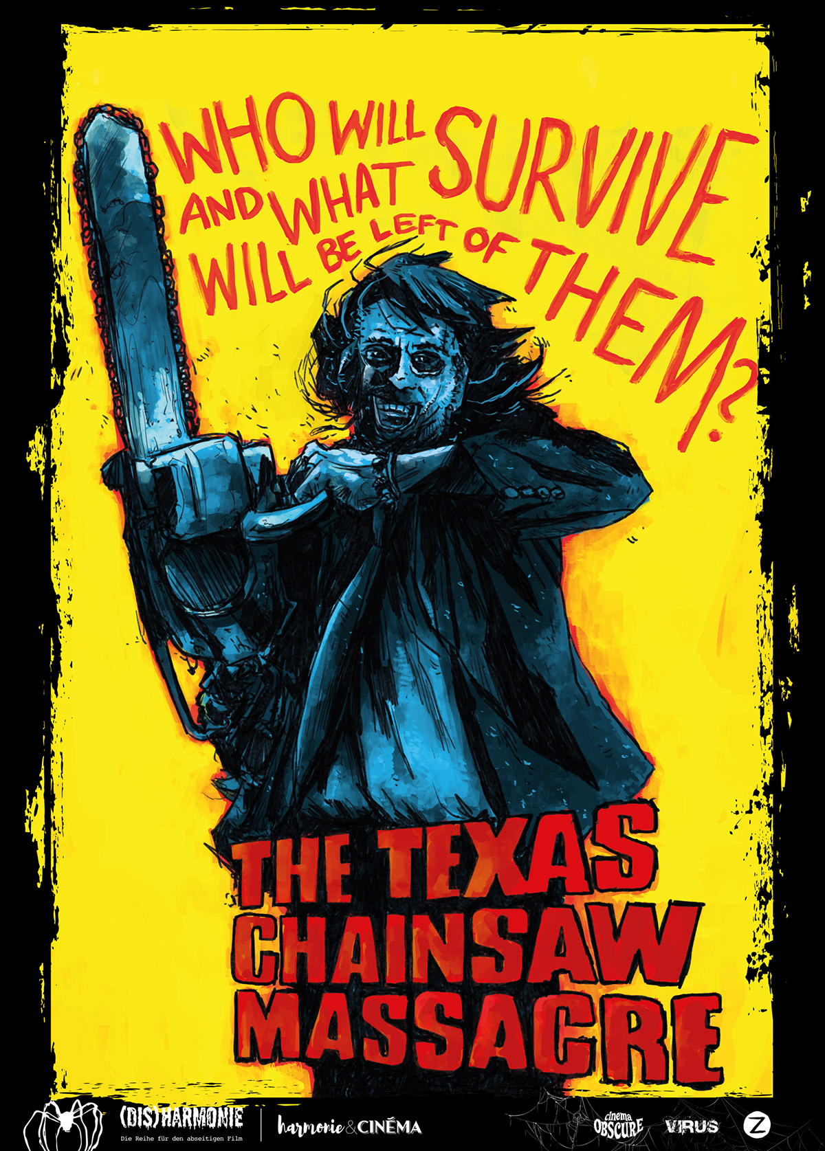 artworks Cinema horror Movies poster TCM yellow