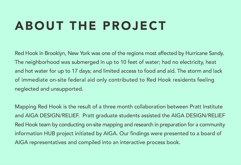 red hook human-centered design empathy Design Relief aiga pratt gradcomd Mapping GIS engagement hurricane sandy Experience ethnographic research creative placemaking social design