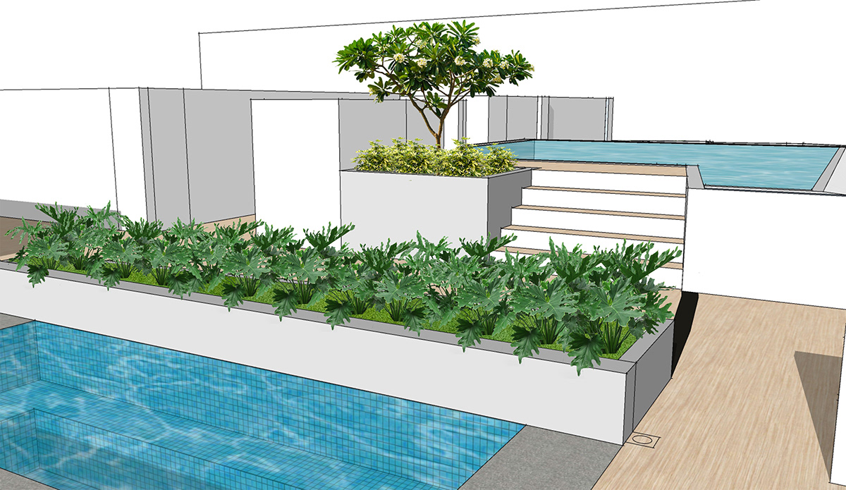 High Rise amenity Pool modern visualization conceptual
