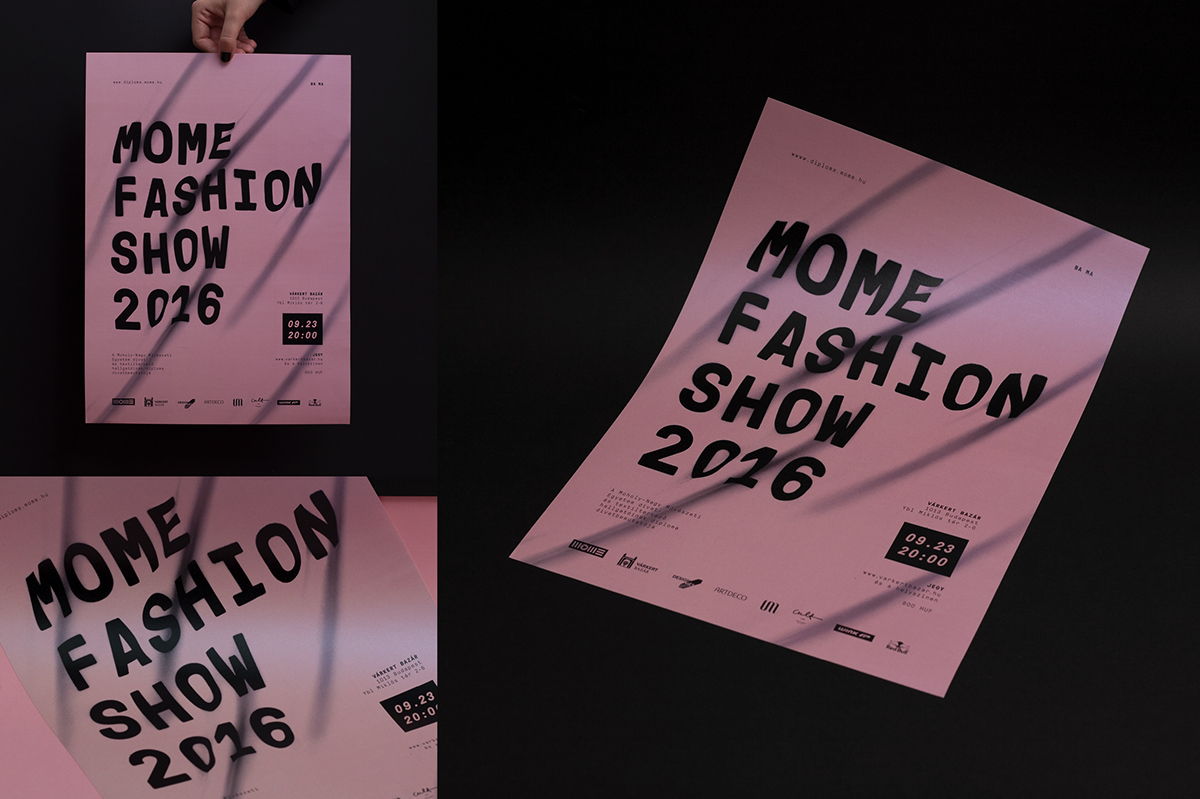 identity Fashion  pink monospace poster Show fashionshow mome University