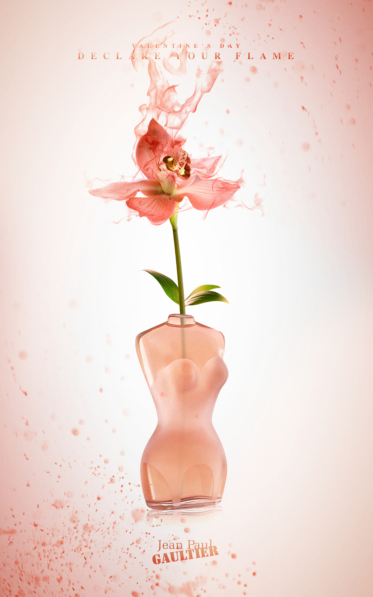 Jean Paul Gaultier Valentine's Day flower perfume saint-valentin Love fire flame parfum Lambda 256 Pairemaure visual impact joffrey