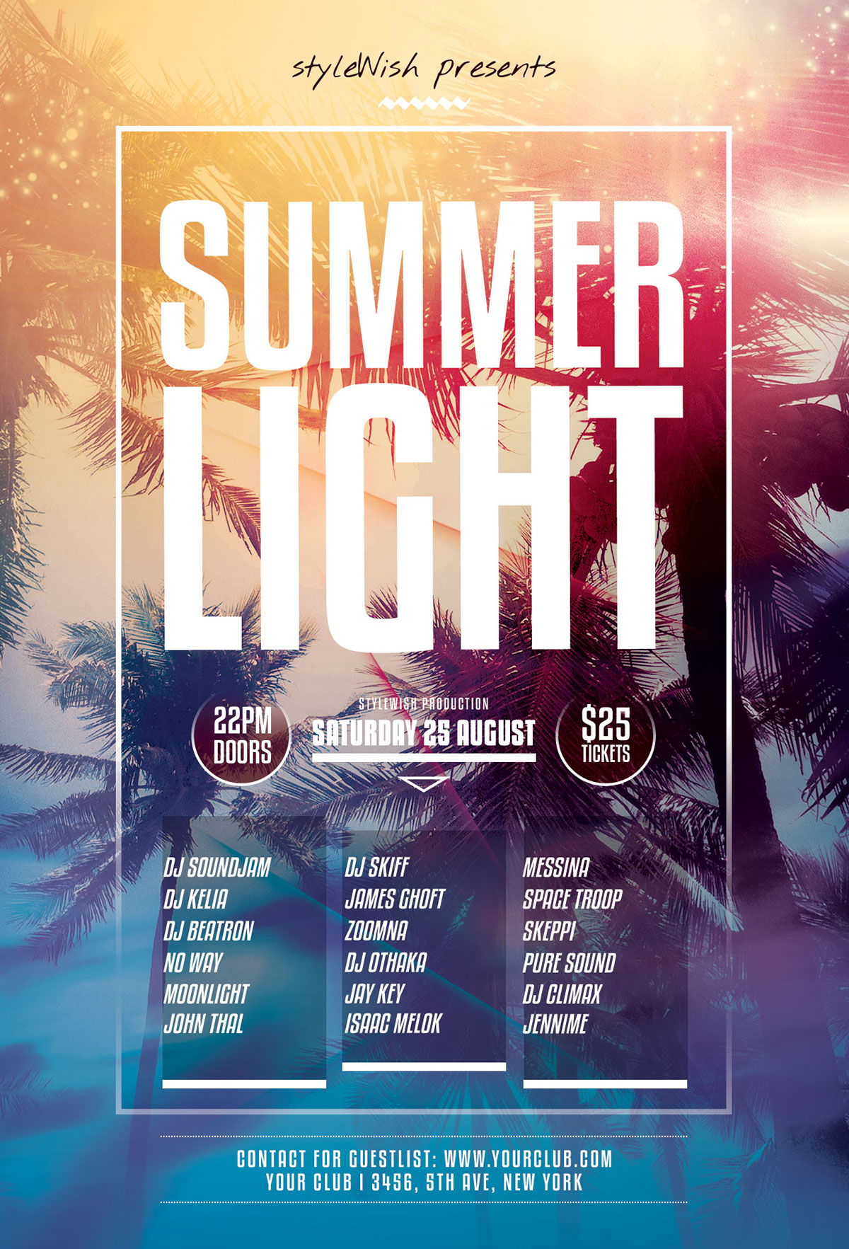 summer flyer poster beach template psd photoshop Summer party Tropical Ocean