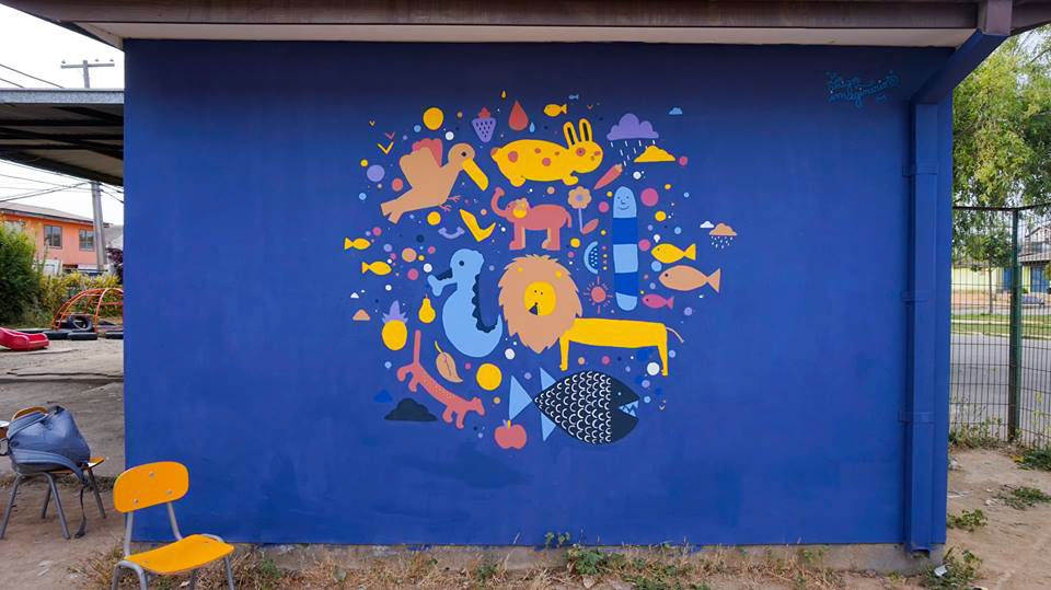 Los Amigos Imaginarios Mural muralisme peinture murale ILLUSTRATION  kids social chile valparaiso viña del mar