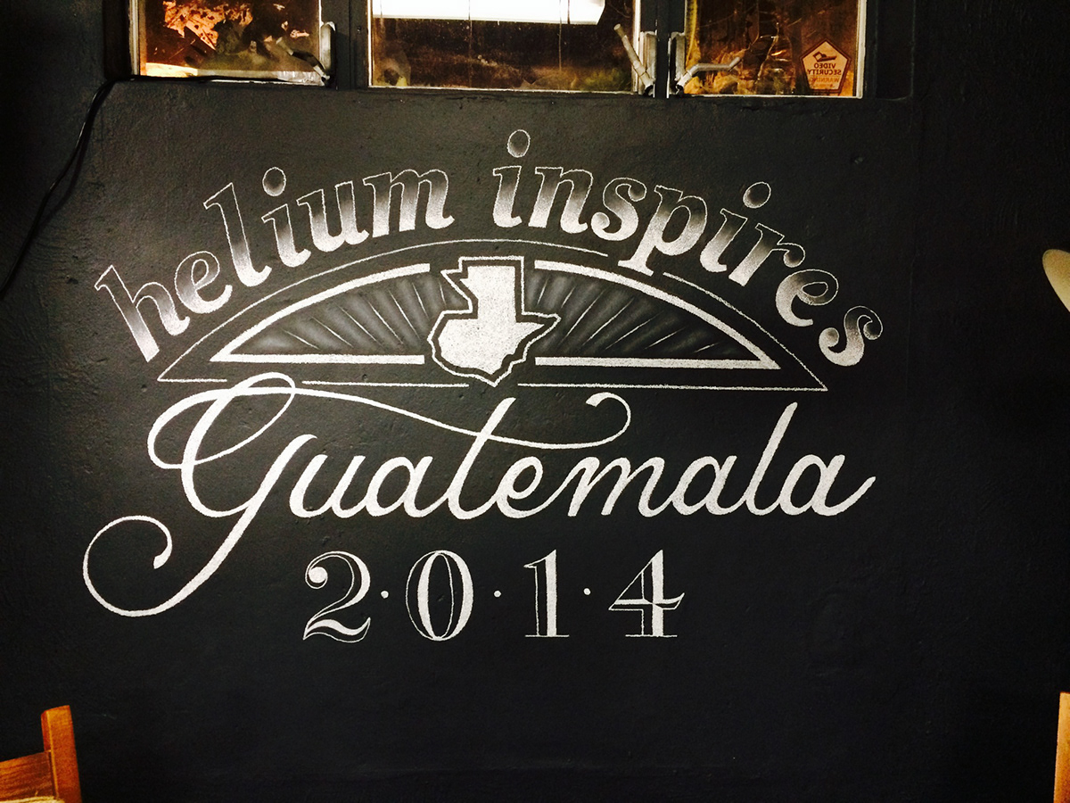 chalk wall type graphic lettering inspire mission trip Guatemala arts indiegogo Custom Layout