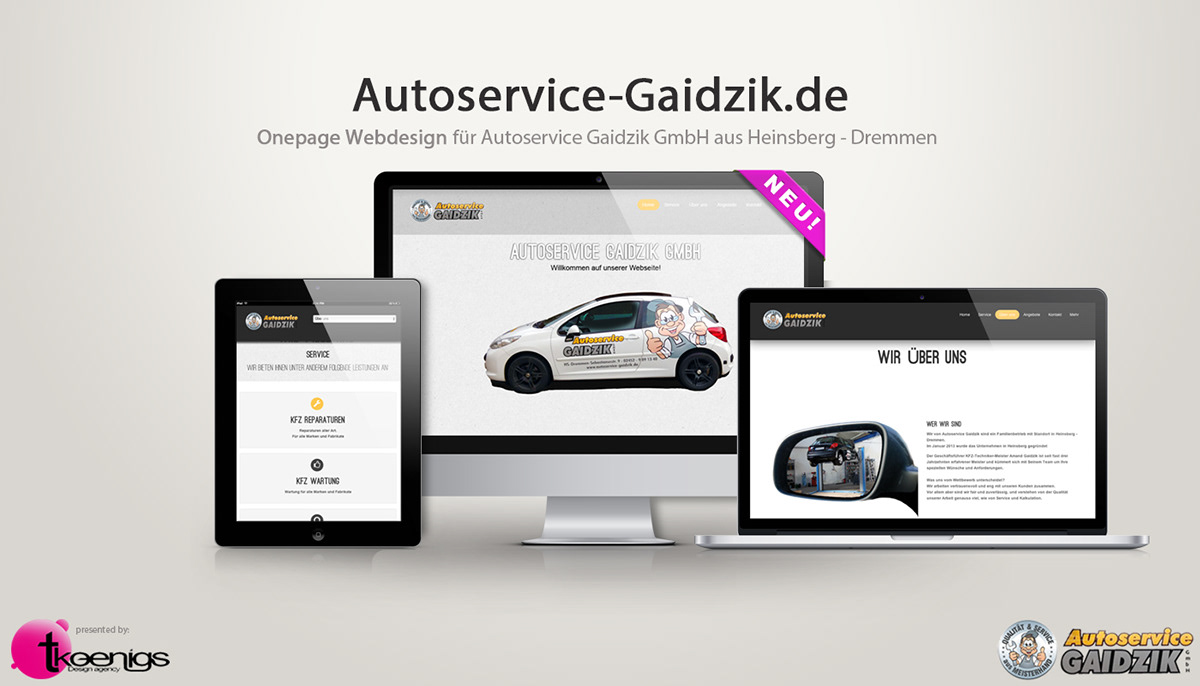 Autoservice Gaidzik Webdesign onepage design