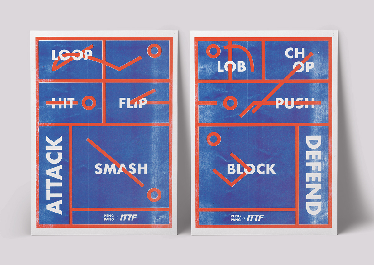 ping pong typography   risograph Riso print table tennis Zine  poster branding  adobeawards