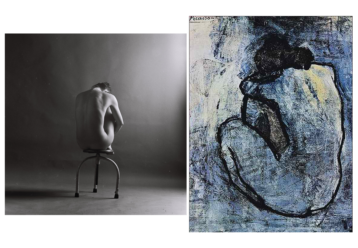rollei selfportrait art Picasso ingres grande odalisque Film photo art history blue nude medium format camera