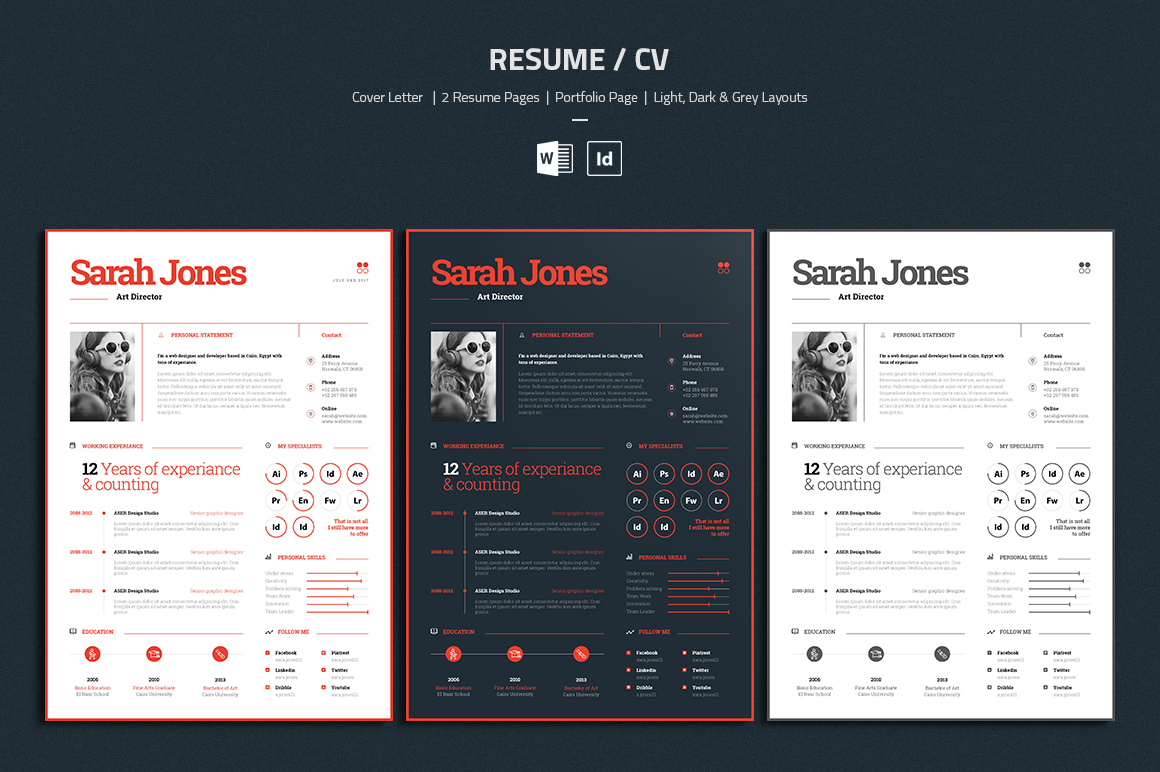 Resume Cover Letter Portfolio Page On Behance