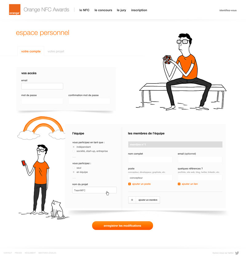 orange NFC Webdesign challenge mobile