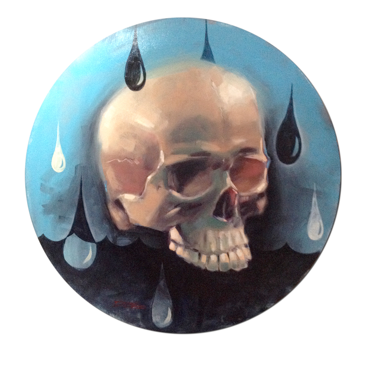 skull Oil Painting dlove art sketch