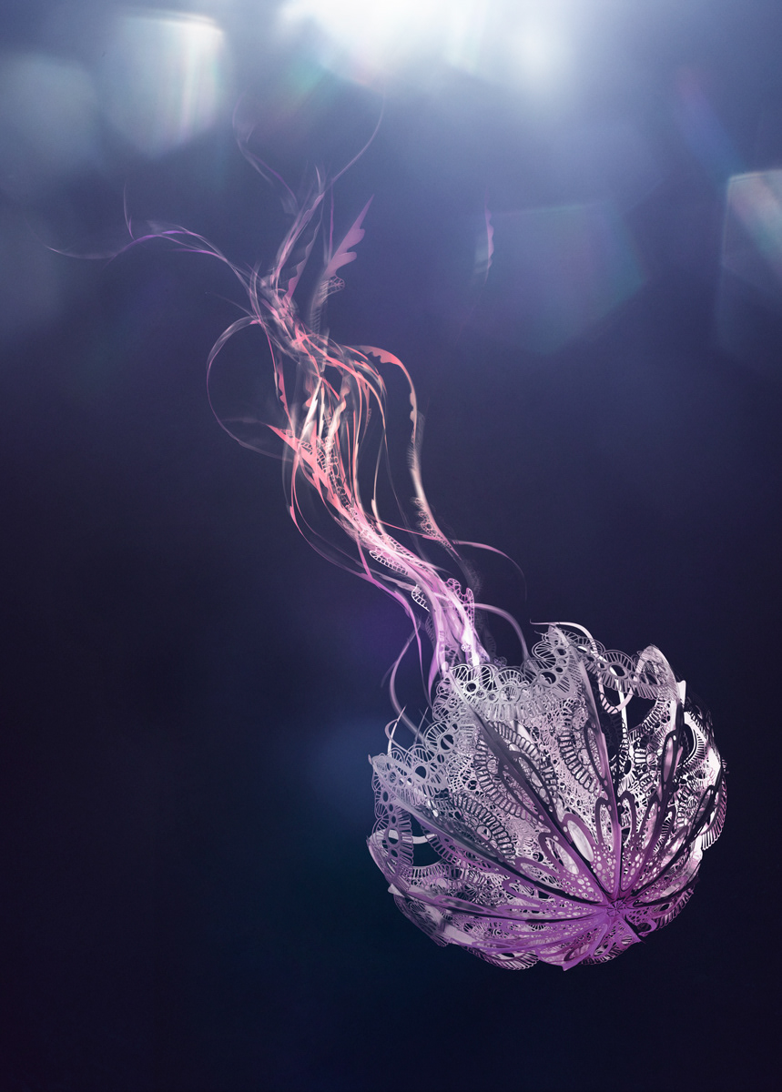 aquatic jellyfish lace paper paperart underwater