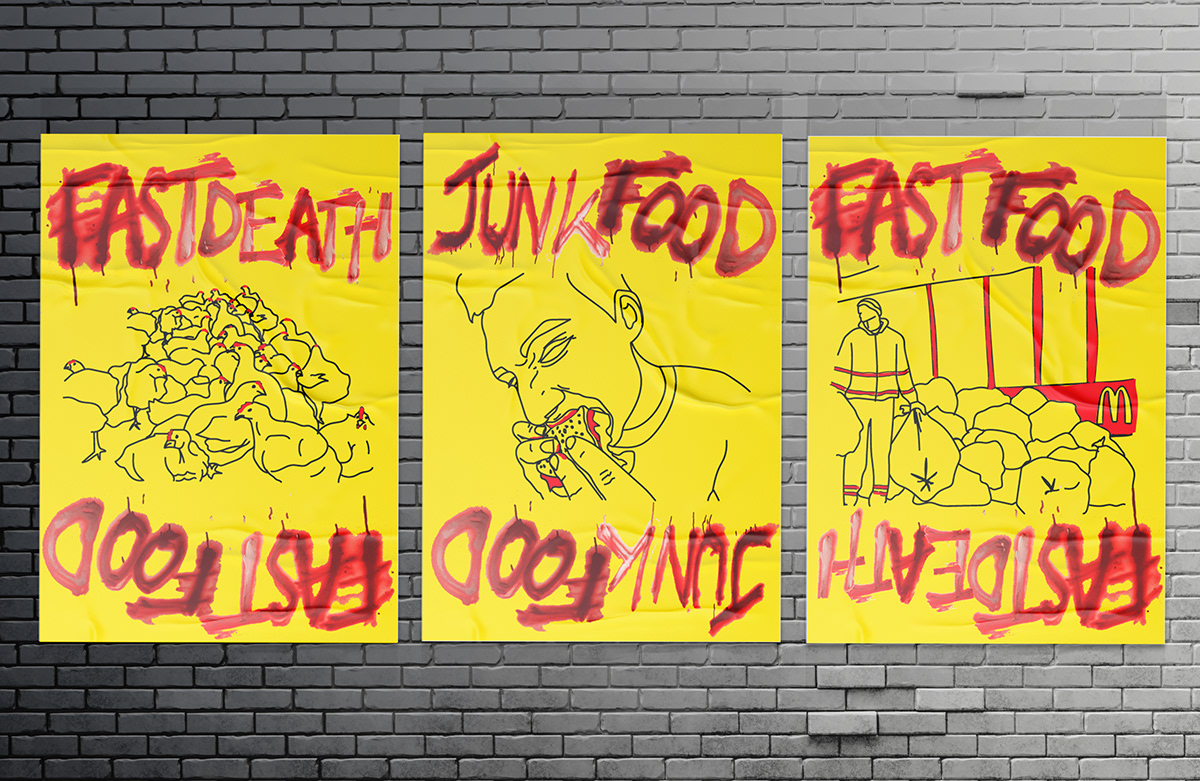 consommation death food fast Fast food Illustrator junk food Mockup photoshop protestation société de consommation