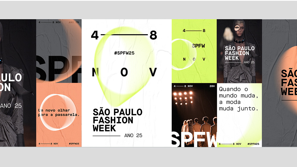 FREIHEIT STUDIO Sao Paulo Fashion Week SPFW branding  Fashion  graphic design  motion graphics 