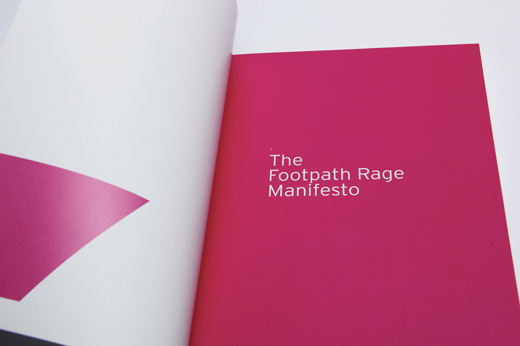 print book design wayfinding poster infographic Triangles pedestrians rage