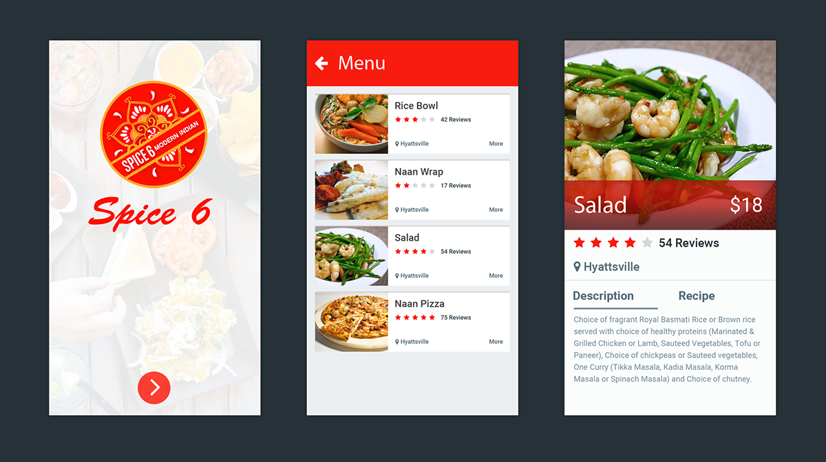 Mobile app spice 6 Android App app ui