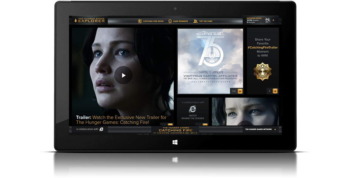 Microsoft lions gate Hunger Games Responsive social media aggregator