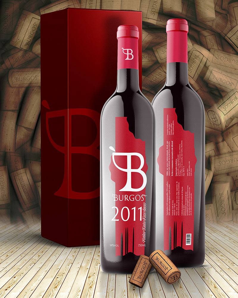 wine bottle labels design burgos package