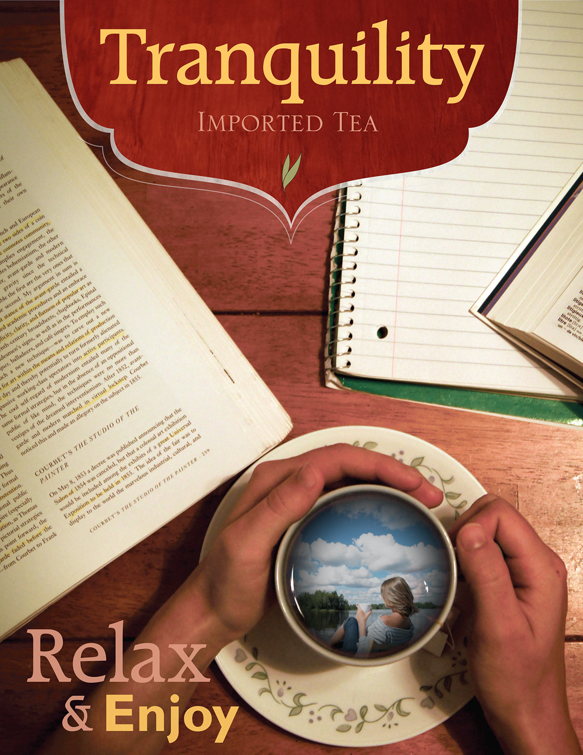 tea tranquility relax enjoy ad visual concept advertisement