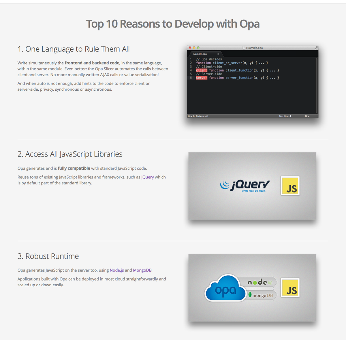 Opa  opalang  website ui design UX design concept development github pages Jekyll