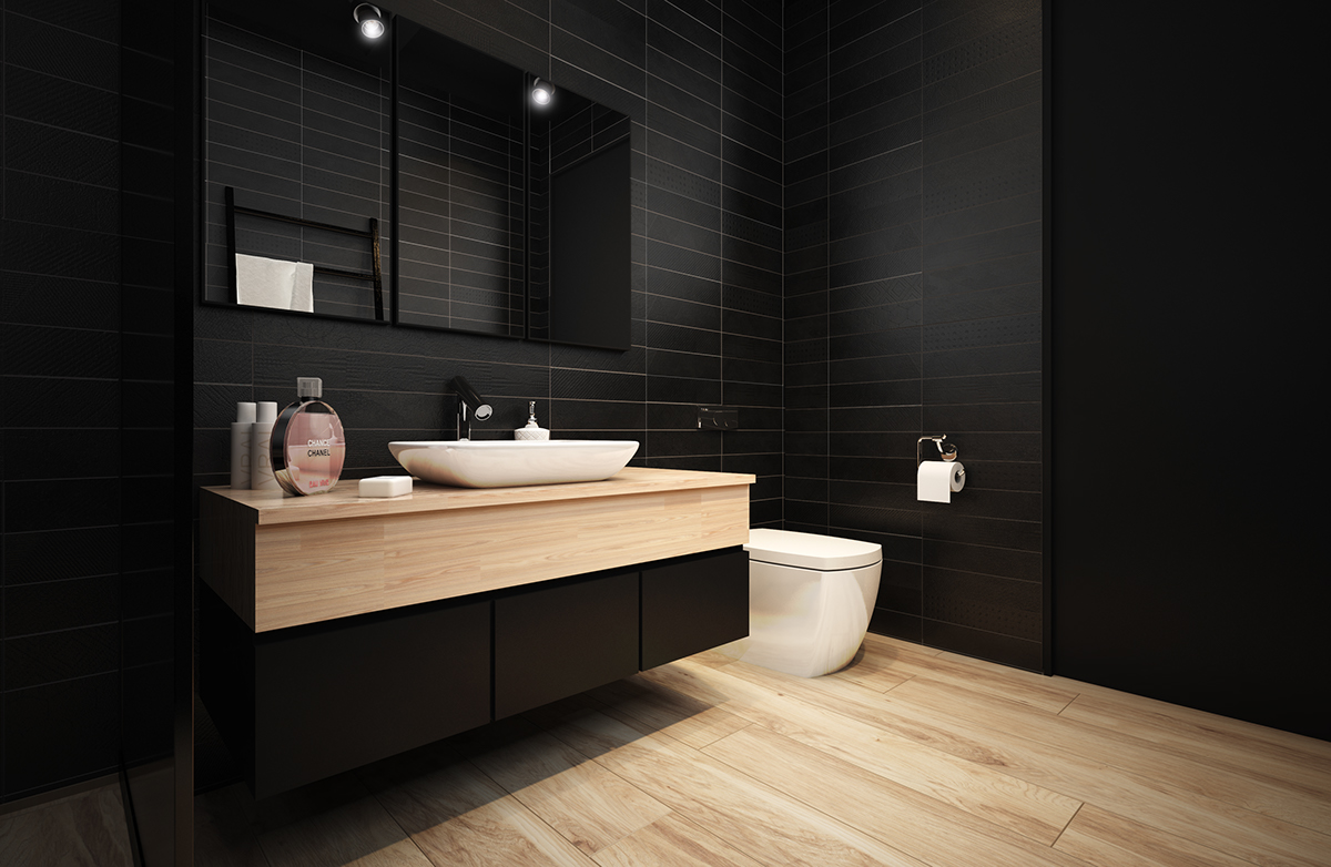 bathroom interior design  black