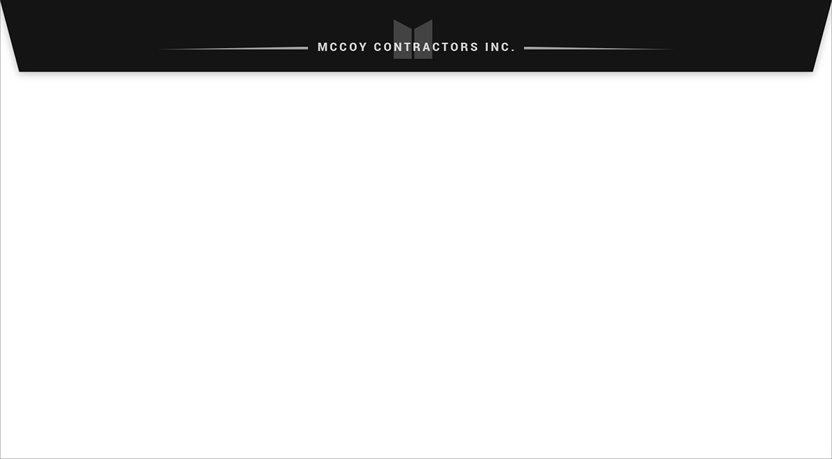 Contranctors construction Logo Design business startup Clean Design McCoy Contractors Inc Visual identiy brand identity Stationary design