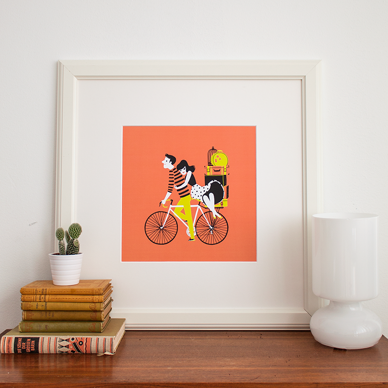 valentines Day saint Love couple romantic Bike Bicycle Pinterest peach orange lime green yellow