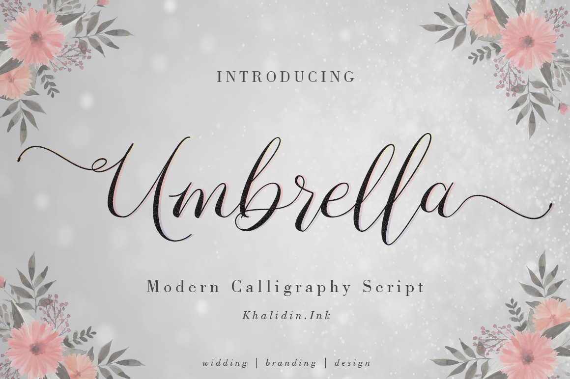 Umbrella font Script modern Typeface typography   Calligraphy   workart wedding invitations