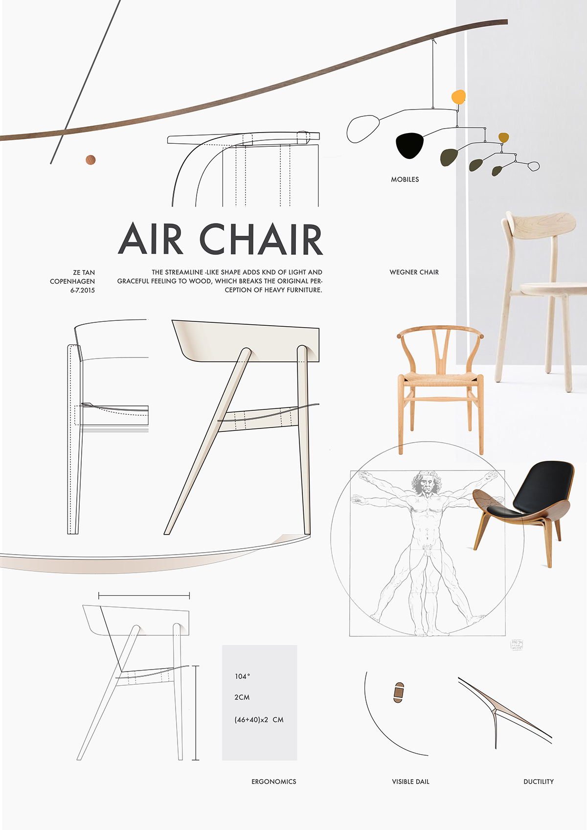 scandinaviandesign nordic chair furniture natural lightness wood maple simplicity veneer curve contrast