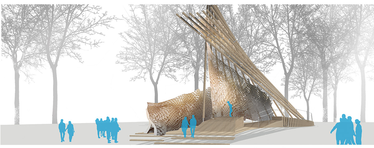 pavilion biomimicry nest student campus Students